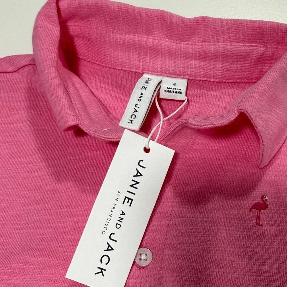 Janie and Jack Pink Kids Polo Shirt - Picture 4 of 6
